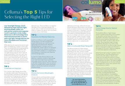Celluma's top 5 tips for selecting the right LED