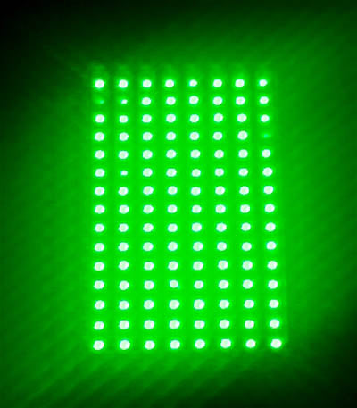 Close-up image of a Green LED light therapy device