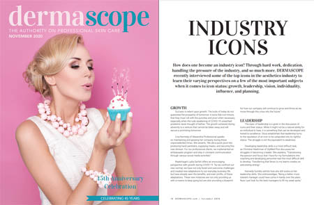 Industry Icons Article in Dermascope Magazine